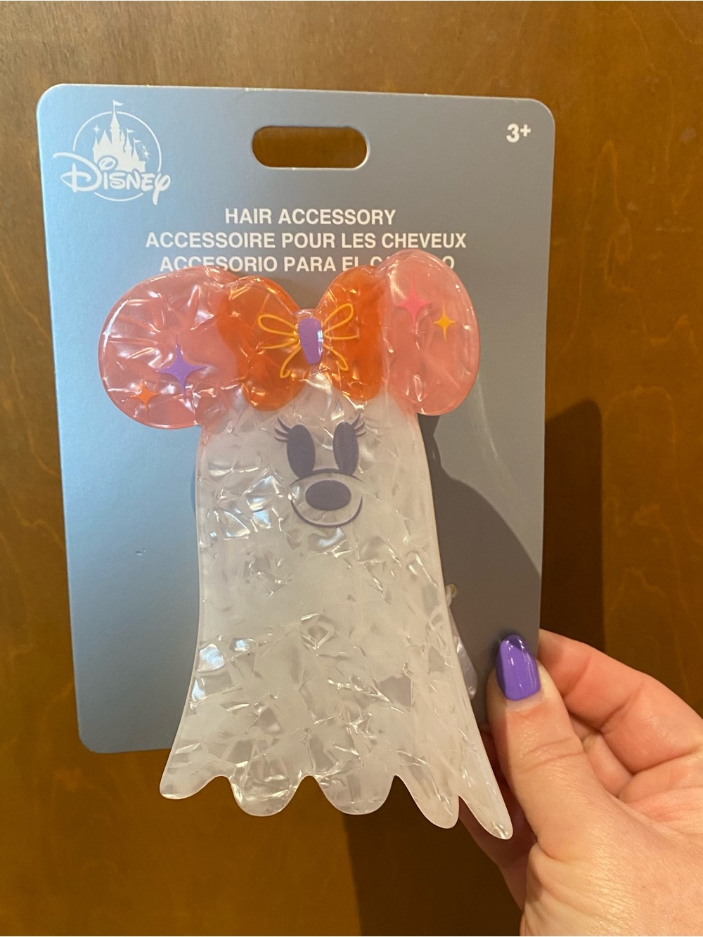 Disney Parks 2026 Halloween Cutie Ghost Minnie Mouse Hair Claw Clip NEW